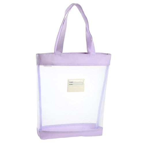 Arbeitswesten Herren Viele Taschen Netztasche mit Reißverschluss, einfache transparente A4-Tasche Silberne Taschen Damen (Purple, One Size) von Generisch