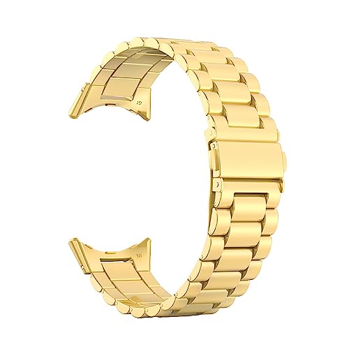 Armbänder Kompatibel mit Google Pixel Watch 2/Pixel Watch Armband für Damen Herren, Edelstahl Metall Ersatz Armband für Google Pixel Watch 2/Pixel Watch Uhrenarmband (Gold) von Generisch