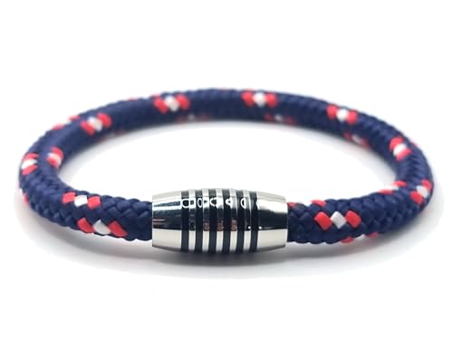 Armband "Captain" aus farbintensiven Paracord-Segeltau mit schwarz emailliertem Edelstahlmagnetverschluss (22.0) von Generisch