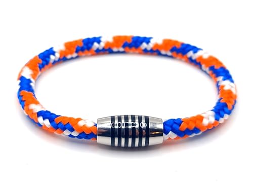 Armband "Coast Guard" aus farbintensiven Paracord-Segeltau mit schwarz emailliertem Edelstahlmagnetverschluss (22.00) von Generisch