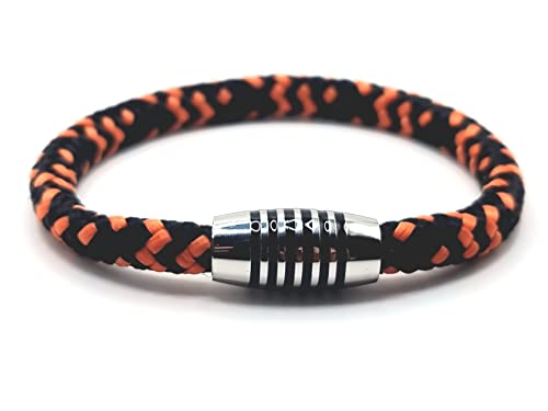 Armband "Hot coal" aus farbintensiven Paracord-Segeltau mit schwarz emailliertem Edelstahlmagnetverschluss (19.0) von Generisch