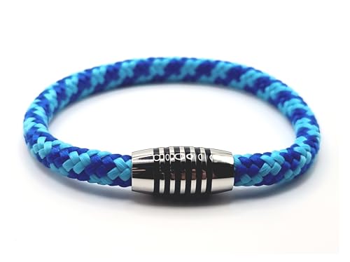 Armband "Lagoon" aus farbintensiven Paracord-Segeltau mit schwarz emailliertem Edelstahlmagnetverschluss (22.0) von Generisch