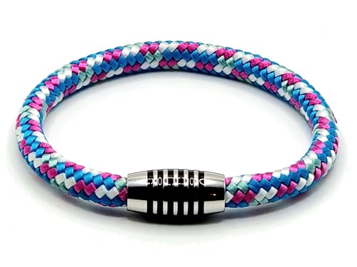 Armband "Unicorn" aus farbintensiven Paracord-Segeltau mit schwarz emailliertem Edelstahlmagnetverschluss (22.0) von Generisch