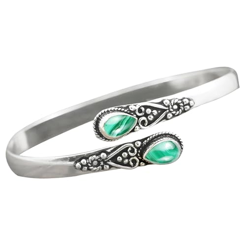 Armband aus Legierung, eingelegtes grünes Armband, europäische und amerikanische Mode, Retro, poliertes Armband für Damen, Uhr für Herren, Einheitsgröße, Metall, Kein Edelstein von Generisch