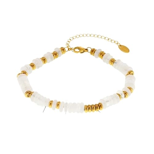 Armband mit Edelstahlperlen, Naturstein, für Damen, Party, Hochzeit, einfacher Schmuck, Mädchen-Geschenk, Einheitsgröße von Generisch