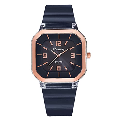Armbanduhr Breit Herren Veret Armband Quarz Damen Zifferblatt Damen Simples Uhr Silikon Digitaluhr Uhr Mode Damenuhr Armbanduhr Verkleinern (Blue-1, One Size) von Generisch