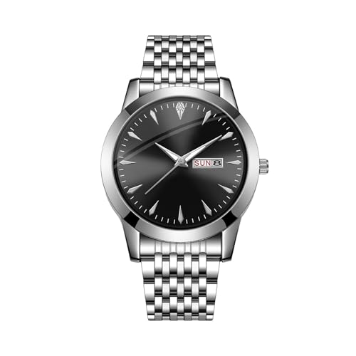 Armbanduhr Herren Herrenuhr Business Wear Luxusuhr Casual Edelstahl Nachtlicht Herren Zweifarbige Uhr Kinder Armbanduhr Gummiarmband (B, One Size) von Generisch