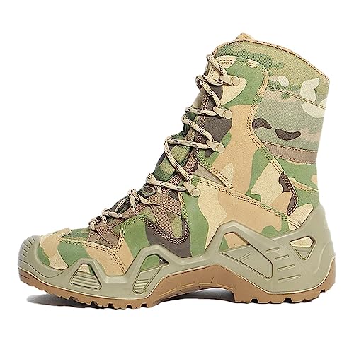Armeefans Taktische Stiefel Herren Outdoor Wasserdicht Wanderschuhe Sneaker High Low Wüste Training Militär Stiefel, High En8 Camo, 39 2/3 EU von Generisch