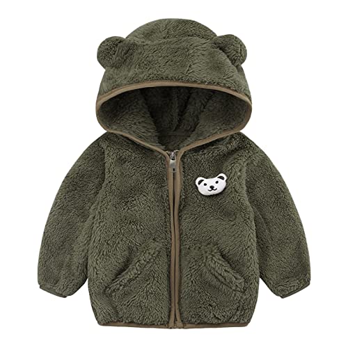 Armeegrün Hoodie Jacke Baby Jungen 80 Sweatshirt Kinder Fleece Sweatjacke Mit Kapuze Pullover Kids Casual Kapuzenpullover Sport Kapuzenpulli Langarm Kapuzenjacke Autumn Winter Kleidung Boy Clothes von Generisch