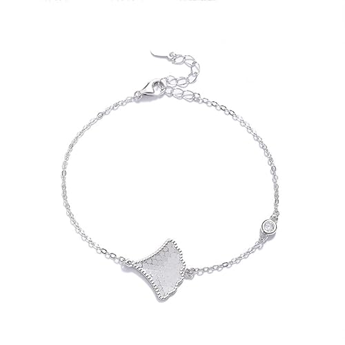 Armkette Damen Silber 925，Verstellbarer Karabinerverschluss, Modisches High-End-Armband Aus 925Er Sterlingsilber In Fächerform Mit Minirock, Energieschmuck Für Frauen In Platin von Generisch