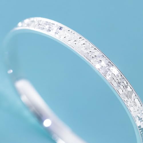 Armreif aus 999er reinem Silber mit Eisschuppen – koreanisch minimalistisch (ca. 23,9 g) von Generisch