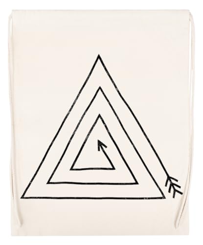 Arrow Triangle Beige Sporttasche Wiederverwendbarer Sportsack aus Baumwolle von Generisch