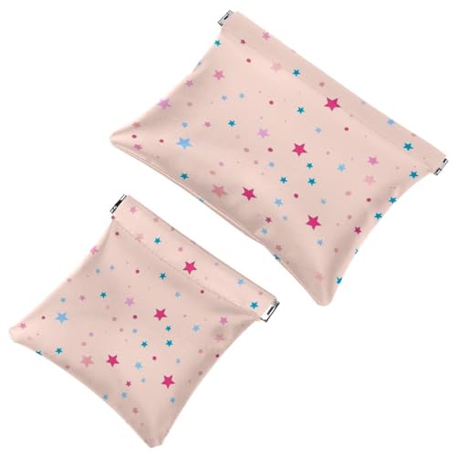 Artistic Stars-1024 Schrapnell-Tasche für Geldbörse, wasserdichte Make-up-Tasche, tragbare Tasche für Damen, Geschenke, 2 Stück, Mehrfarbig 05, A：7.1x5.8in/18x14.8cm，B:4.7x4.5in/12x11.5cm von Generisch