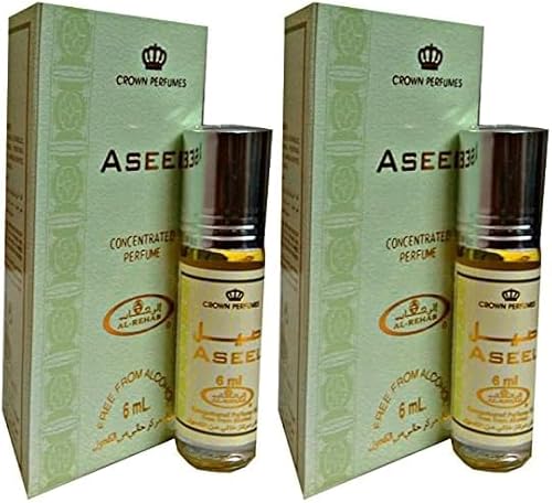 AseelConcentrated Perfume Oil 6ml Roll On – Classic Long Lasting Alcohol Free Attar, Pack of 2 von Generisch