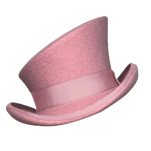 Asymmetrischer Zylinder Wollhut Unisex Steam Punk Mode Dekorativer Mütze Mit Ohrenklappen Damen Herren (RD2, One Size) von Generisch