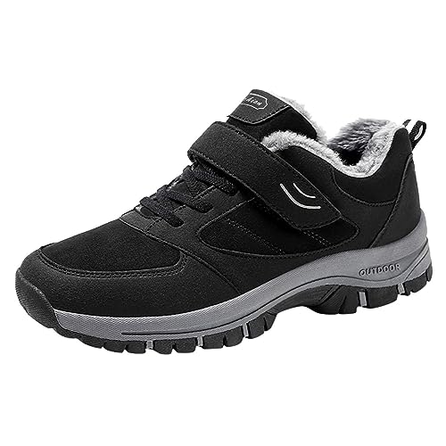 Atmungsaktiv Winterschuhe Mit Schnallen, Herren Winterstiefel Warm Gefütterte Wasserdicht, Bequeme Schnürstiefel Winter Schuhe Sneaker Rutschfest Freizeitschuhe Outdoor Schlupfstiefel Wanderschuhe von Generisch
