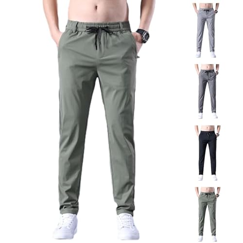 Atmungsaktive Freizeithose Aus Eisseide, Eisseide Hose Herren Damen Dandyflex, Easeflexor – Unisex Ultra Stretch Schnelltrocknende Hose (DE/NL/SE/PL, Alphanumerisch, L, Regular, Regular, Grün) von Generisch