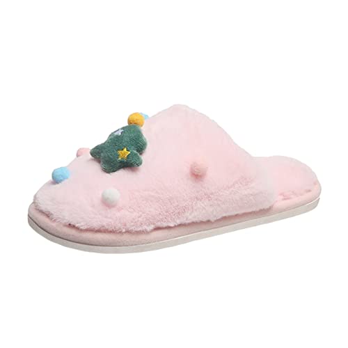 Atmungsaktive Hausschuhe für Damen, Winter, drinnen, Weihnachten, Damen-Slipper + Hausschuhe + Größe 42, rose, 40 EU von Generisch
