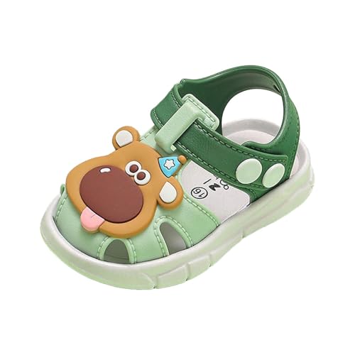 Atmungsaktive Mädchensandalen für Kleinkinder 1-3 Jahre Leichtgewicht Sommerschuhe Bequem Alltag Freizeit Outdoor Spielen (Green, 19 Infant) von Generisch