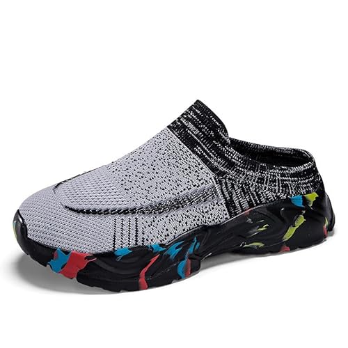 Atmungsfähige Paarschuhe Leichte Softball Tanzschuhe Freizeitschuhe Transparentes Netz Komfort Faule Schuhe (Schwarz Grau,39) von Generisch
