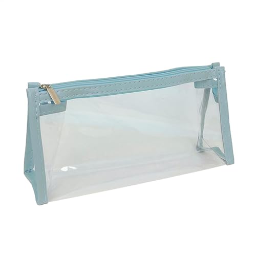 Aufbewahrungstasche für Bleistifte, niedlich, transparent, großer Organizer für Bleistifte, Schreibwaren-Organisation für Studenten, großer Bleistift-Organizer für Grundschule, Mittelschule, blau von Generisch