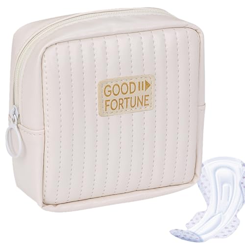 Aufbewahrungstasche für Damenbinden – Kompaktes PU-Leder-Etui mit Reißverschluss, tragbarer Perioden-Organizer | Tampon-Tasche und Stillkissenhalter für Teenager, Menstruationsprodukte, erste Periode von Generisch