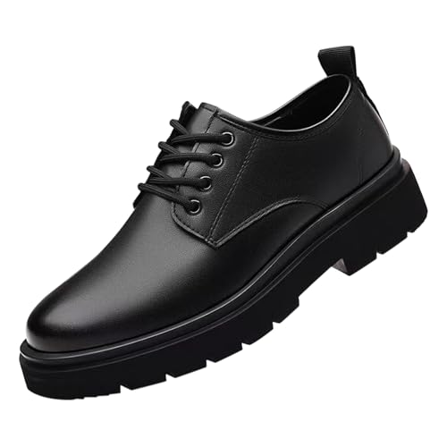 Aufzugsschuhe Für Herren Business-Casual-Lederschuhe mit dicken Sohlen Hochzeitsschuhen im britischen Stil Kleid Schuhe männer Schnürhalbschuhe Höhenerhöhende Lederschuhe Formelle Abendschuhe von Generisch