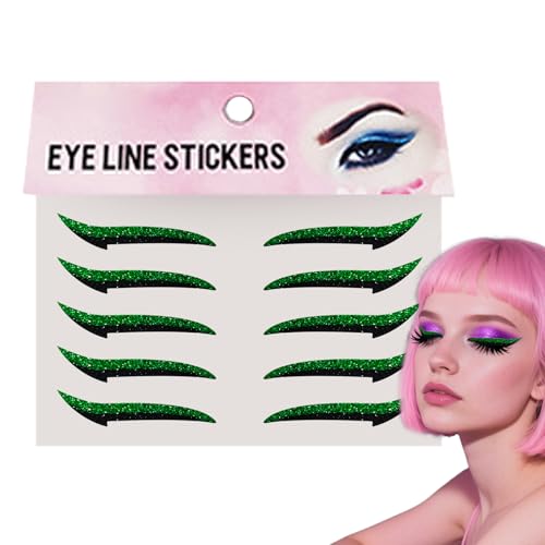 Augen Liner Aufkleber | Klebender Lidschatten Streifen - Tragbarer Lidschatten Aufkleber Für Reise Und Bühne 10 Stück Wasserfester Eyeliner Streifen von Generisch