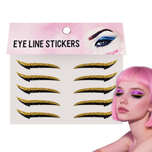 Augen Liner Aufkleber | Selbstklebende Permanent Make-up Patches - Haftende Streifen Langzeit Haltbar 10 Stück Verabredung Tanzen Reisen Bühne von Generisch