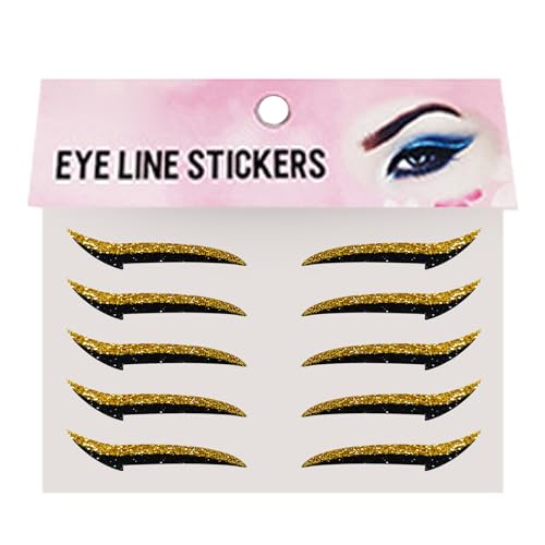 Augen Make Up Pflaster | Selbstklebende Permanent Make-up Patches | Tragbarer Lidschatten Aufkleber Für Reise Und Bühne 10 Stück Wasserfester Eyeliner Streifen von Generisch