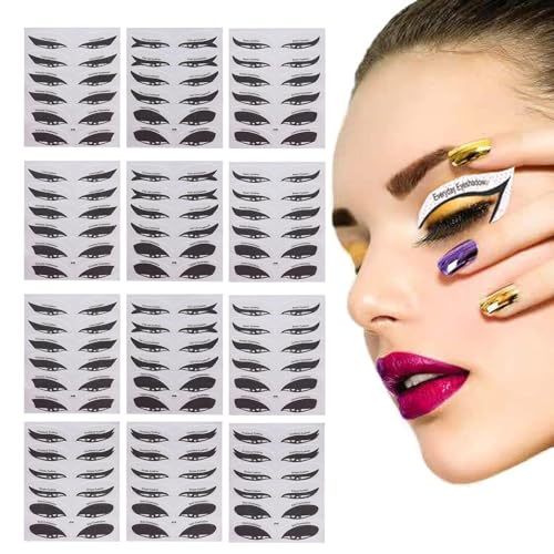 Augen-Make-up-Schablonenaufkleber, Make-up-Schablonen für Lidschatten - Multifunktionale Augen-Make-up-Schablone - Eyeliner-Werkzeug, Eyeliner-Aufkleber, Lidschatten-Guide-Tool, Papier-Eyeliner-Schabl von Generisch