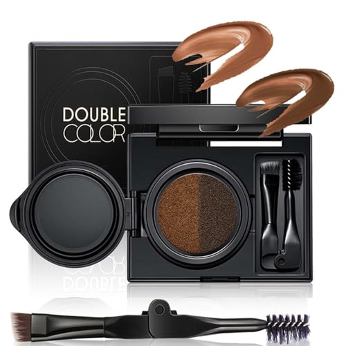 Augenbrauen- Und Eyeliner-Creme Mit Stempel, 2 in 1 Wasserfeste Augenbrauenpuder- Und Eyeliner-Creme, Zweifarbige Augenbrauen-Mascara Mit Bürste (02#) von Generisch