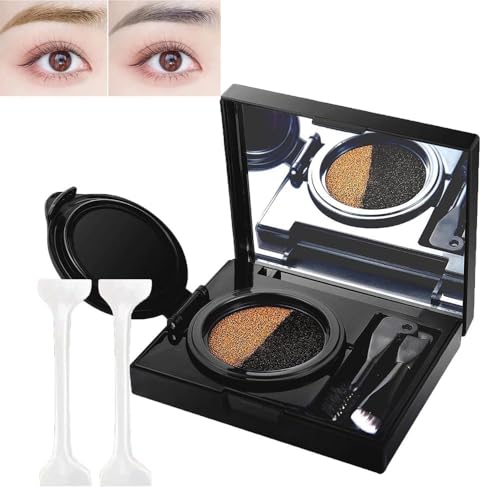 Augenbrauen-Und Eyeliner Creme Mit Stempel,2-In-1 Wasserfestes Augenbrauenpuder Und Eyeliner-Creme, Multifunktionales Wasserfestes Brauenpuder Mit Doppelseitigem Augenbrauenpinsel (01# Grau) von Generisch