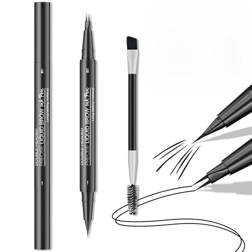 -Augenbrauenstift, natürlicher Augenbrauenstift -Doppelseitiger flüssiger mit Pinsel,Augenbrauen-Tönungsstift mit 2-Gabel-Spitze und präziser Spitze, langanhaltendes Make von Generisch