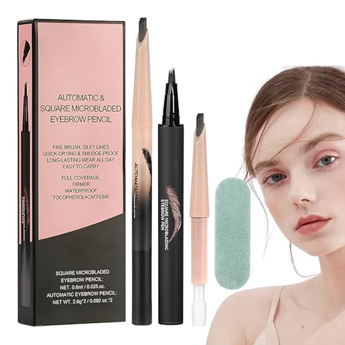 Augenbrauenstift Set, Gebogener Augenbrauenstift - Verbesserter Flüssiges Mikroblading Eyebrow Stift, 4-zeitlichem Mikro-Gabel-Tipp-Applikator, Make-up Des Brauen-Tönung, Tränenwinkelbürste Augenbrauenstift Set, Gebogener Augenbrauenstift - Verbesserter Flüssiges Mikroblading Eyebrow Stift, 4-zeitlichem Mikro-Gabel-Tipp-Applikator, Make-up Des Brauen-Tönung, Tränenwinkelbürste von Generisch
