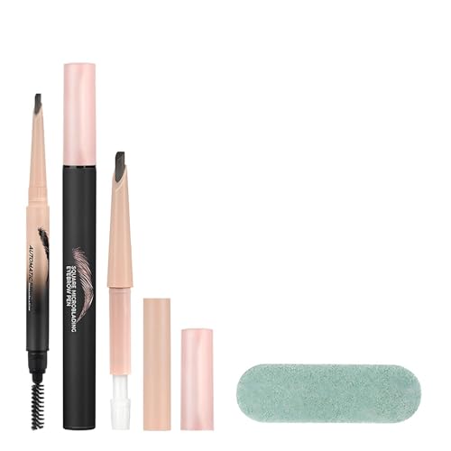 Augenbrauenstift Set, gebogener Augenbrauenstift - Verbesserter flüssiges Mikroblading Eyebrow Stift | Mit 4-zeitlichem Mikro-Gabel-Tipp-Applikator, Make-up des Brauen-Tönung, Tränenwinkelbürste von Generisch