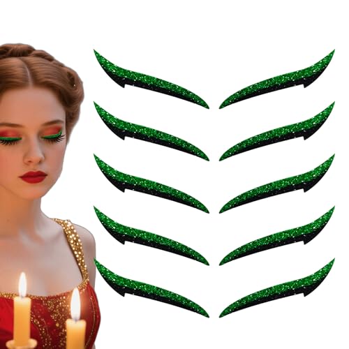Augenliner Sticker,Selbstklebende Permanent Make-up Patches - 10 Stück wasserfeste Augen Make Up Aufkleber, langanhaltende Lidschatten Streifen für Damen und Mädchen von Generisch