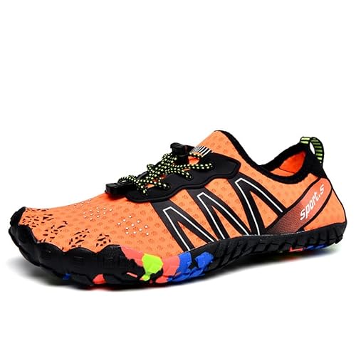 Außenbereich Stream Schuhe Schnell trocknen Strandschuhe Rutschschutz Wasserschuhe Atmung Schwimmschuhe Männer Angelschuhe (Orange,44) von Generisch
