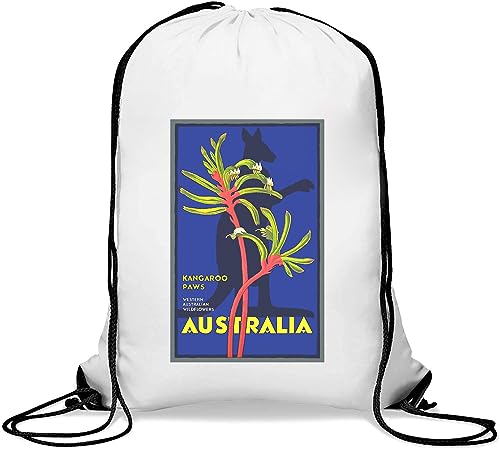 Australia Kangaroo Paws Western Australian Wildflowers Poster Gym Sack Casual Drawstring Bag White von Generisch