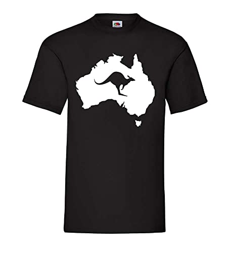 Australien mit Känguru Männer T-Shirt Schwarz L von shirt84