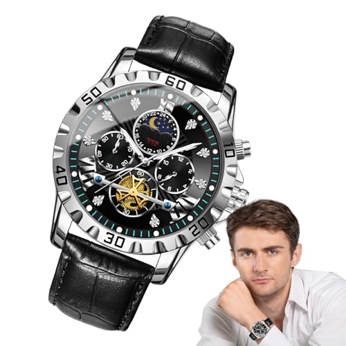 Automatische Uhr, Männer Uhren - Stilvolle Arbeits Uhren,Multifunktionale mechanische Uhr, wasserdichte Modezubehör für Outdoor -Aktivitäten von Generisch