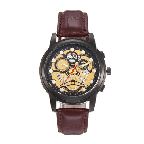 Automatische Uhren für Männer, Businessuhren für Männer - Business Leder -Gurtmenschen Uhren -Datum Display - Modeaccessoires Armbanduhr für formelles Freizeitkleid von Generisch