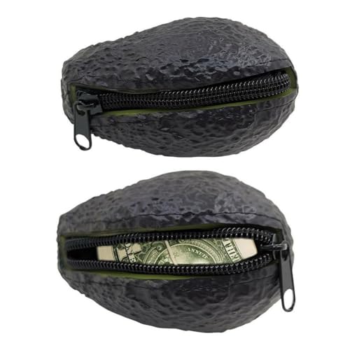 Avocado-Geldbörse für Damen, niedlich, Aguacate-Hass, mit Reißverschluss für Geld, Spaßtasche, Geldbörse, Aufbewahrung, Geschenke, Weihnachten, 2 Stück., Größe von Generisch