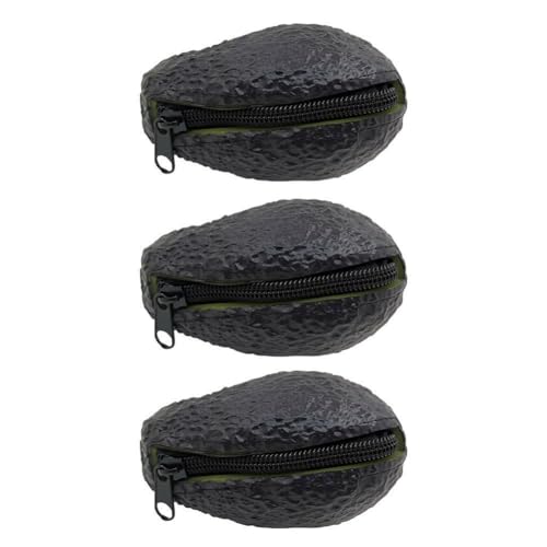 Avocado-Geldbörse für Damen, niedlich, Aguacate-Hass, mit Reißverschluss für Geld, Spaßtasche, Geldbörse, Aufbewahrung, Geschenke, Weihnachten, 3 Stück, Größe von Generisch