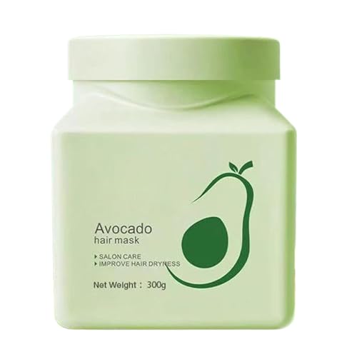 Avocado Intensive Pflege Haarmasken, tiefe Konditionierung Avocado -Öl -Haarmaske, 300 g, mit Split -End -Verhütung, nährt und repariert trockene, beschädigte Haare für Frauen und Männer (1pc) von Generisch