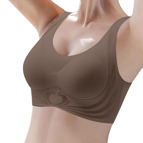 BH Damen Ohne Bügel Push Up Große Brüste Klassische Bustier Gepolstert Seamless Bra V-Ausschnitt Bralette BH Frauen Modisch Und Vielseitig Kombinierbar von Generisch