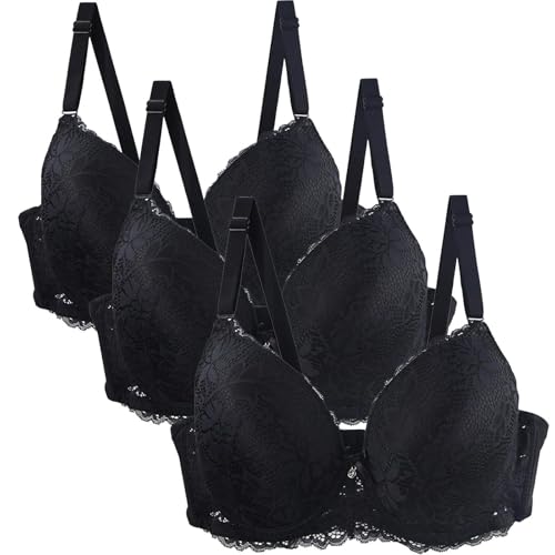 BH Nahtlos Ohne Bügel 3Er Pack Damen Spitzen BHS Mit Bügel Große Größen Klassische-BH Frauen Push-Up Starker Halt BH Mit Verstellbaren Trägern Bequem Komfort BH Ohne BH Nahtlos Ohne Bügel 3Er Pack Damen Spitzen BHS Mit Bügel Große Größen Klassische-BH Frauen Push-Up Starker Halt BH Mit Verstellbaren Trägern Bequem Komfort BH Ohne von Generisch
