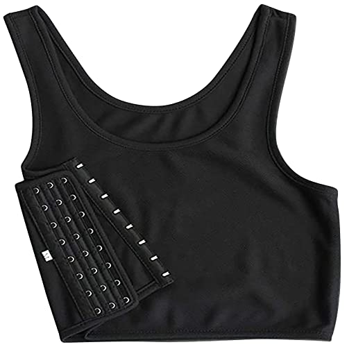 BH Ohne Bügel Chest Binder Trans Binder Unterwäsche Tanktops Side Haken Bustier BH Damen Korsett Sport Tank Tops Atmungsaktiv Korsetts Kurzer Chest Binder Top für Damen Transgender von Generisch