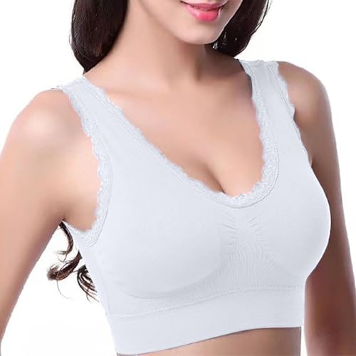 BH mit hoher Stützkraft für Damen, verstellbarer Träger, volle Abdeckung, bequem, ohne Bügel, kabellose BHs, Unterwäsche für Frauen, weiß, M BH mit hoher Stützkraft für Damen, verstellbarer Träger, volle Abdeckung, bequem, ohne Bügel, kabellose BHs, Unterwäsche für Frauen, weiß, M von Generisch