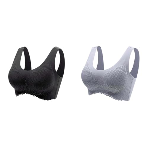 BHS Damen 2er Pack Ohne BüGel BH - Einfarbig Stretch Bustier Klassische Bequem Bra Spitzen-BHS Halt WohlfüHl-BH FüR Sport Und Alltag BHS Damen 2er Pack Ohne BüGel BH - Einfarbig Stretch Bustier Klassische Bequem Bra Spitzen-BHS Halt WohlfüHl-BH FüR Sport Und Alltag von Generisch